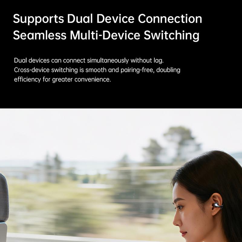 AlongChoice AI Беспроводные наушники Bluetooth 6.0 Гарнитура Шумоподавление Микрофон Безболезненное Ношение