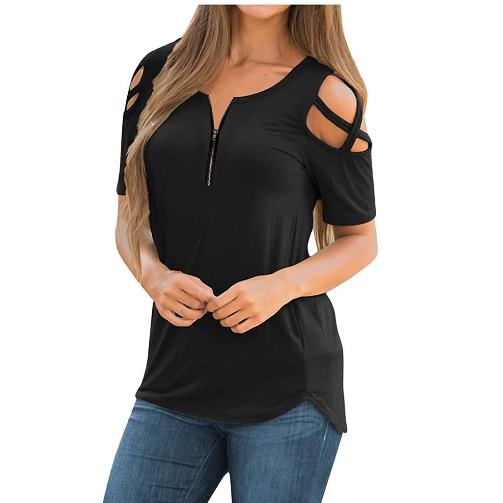 Женские летние футболки с коротким рукавом, туника на бретелях, с открытыми плечами, однотонные, повседневные топы