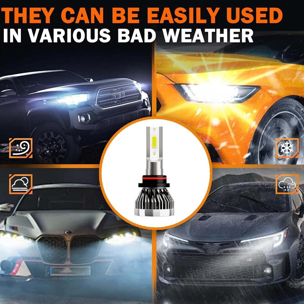 Compatible For Ford F150 2015 2016 2017 2018 Bulbs, 9005 High Beam + H11 Low Beam + 9140 Fog Light Bulbs Combo, 600% Brightness 6500K White, Plug
