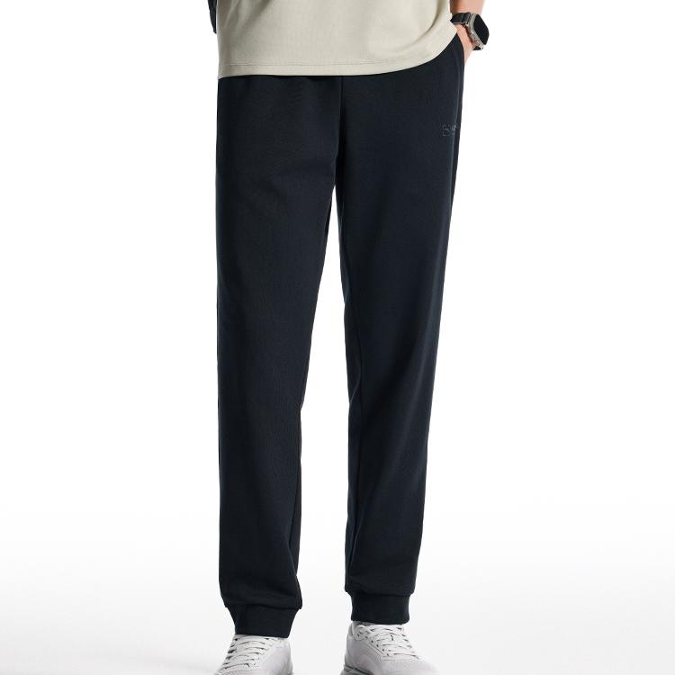Anta Мужские спортивные штаны Training Series со средней посадкой, на завязках, с манжетами, трикотажные, мужские брюки Basic-Black 952517307N-1