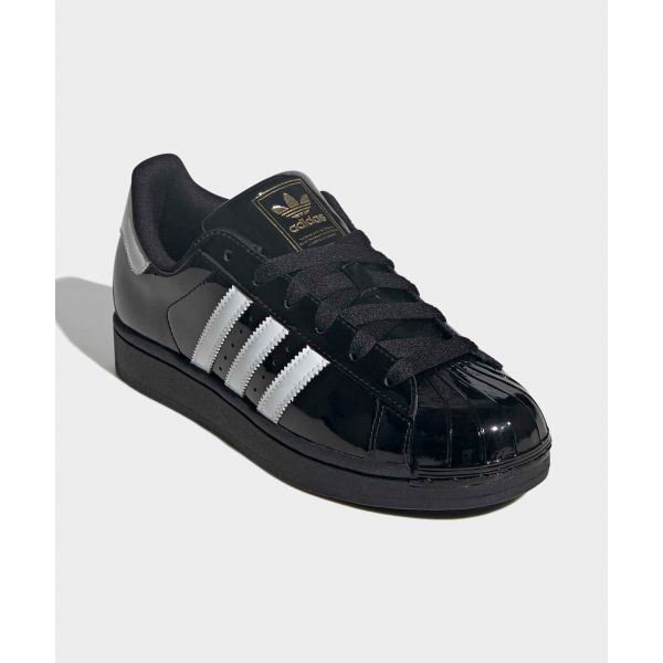 adidas Женские кроссовки Superstar 2 Core Black Cloud White Gold-Metallic JS4009