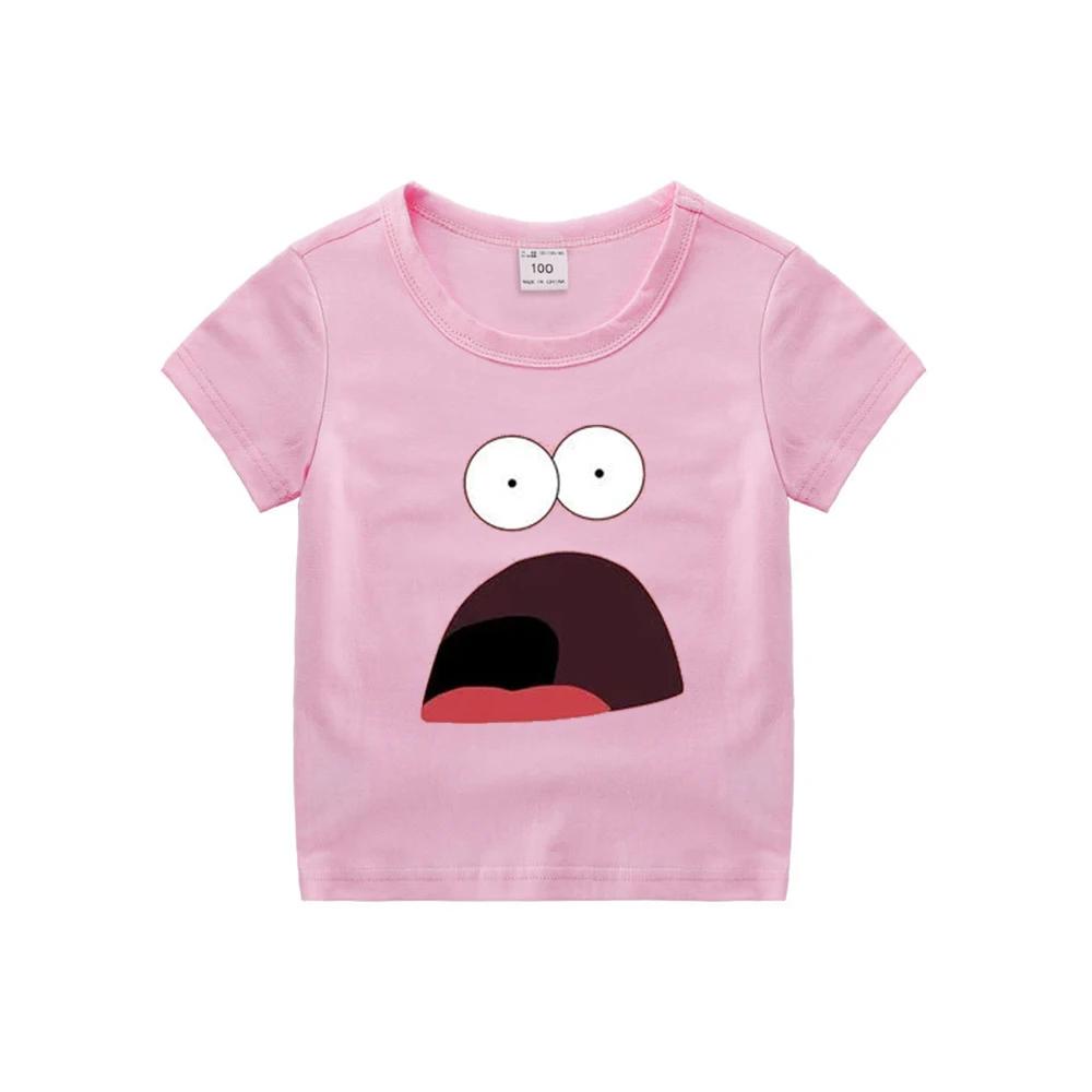 Милая хлопковая футболка с Губкой Бобом и Патриком Старом для детей - Идеально для лета