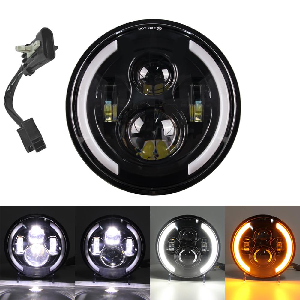 7-дюймовая светодиодная фара для мотоцикла с адаптером для Harley Touring Ultra Classic Electra Street Glide Road King Yamaha