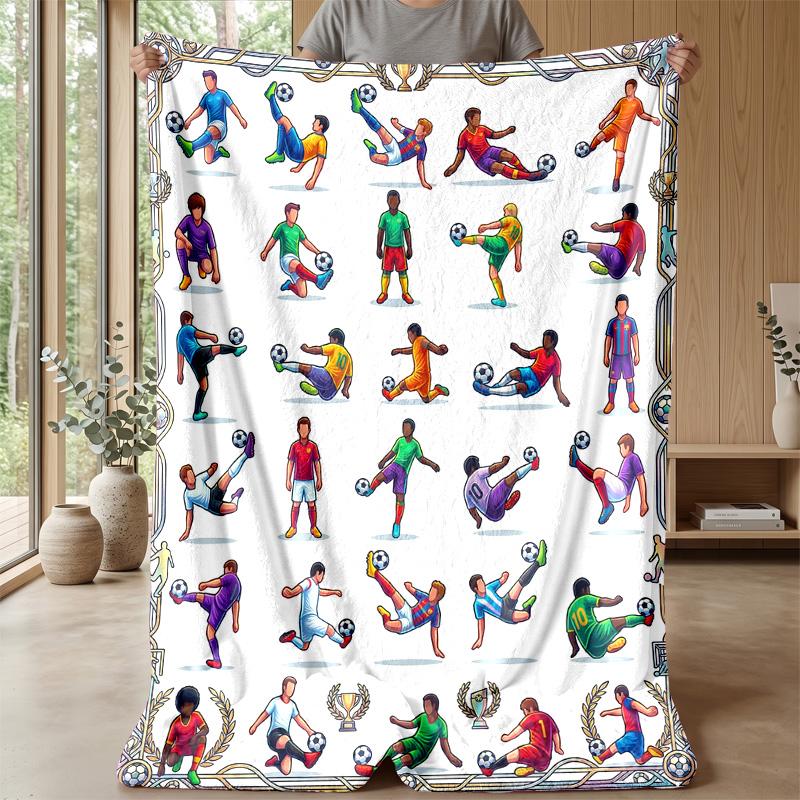 Soccer Skills Mastery Theme blanket Lightweight Warm Flannel Blanket Decorative Throw Blanket for Home Decoration