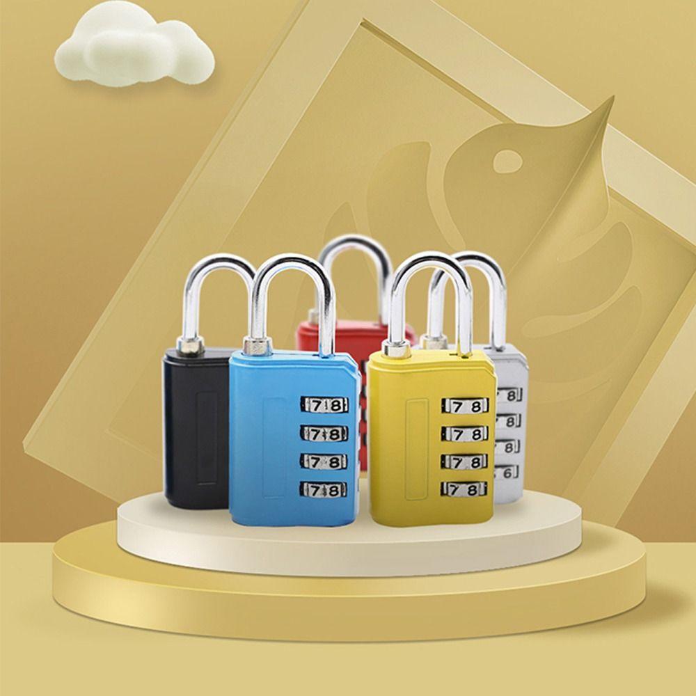Zinc Alloy Dormitory Cabinet  Lock Padlock Backpack Zipper Lock New 4 Digit Password Lock  Home