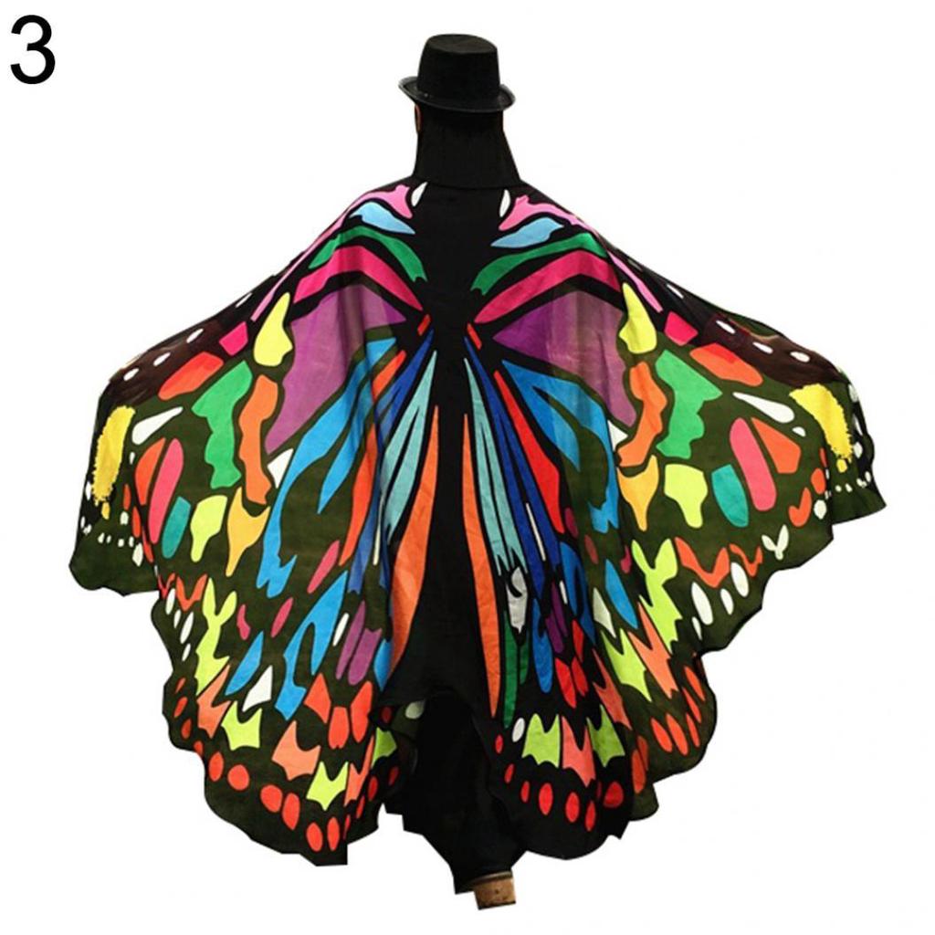 Fashion Butterfly Wing Beach Towel Cape Scarf for Women Christmas Halloween Gift ADM
