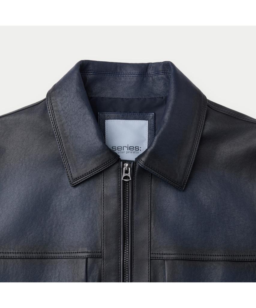 Series Two-Tone Zip-Up Leather Jacket Sauds26301Bux