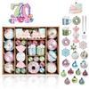 70pcs Macaron Christmas Large Size Colorful Holiday Birthday Electroplating Painting Hanging Ornaments