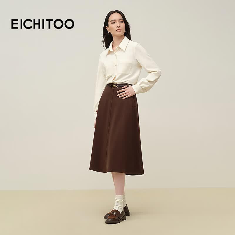 Женская мягкая рубашка EICHITOO с длинным рукавом и отложным воротником