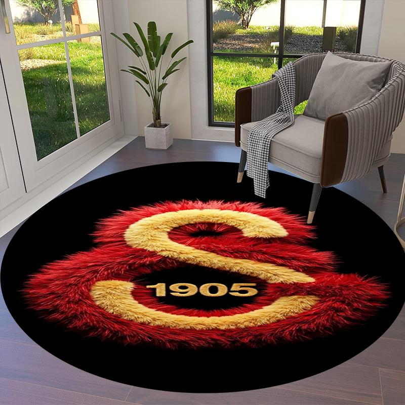 Круглый ковер Galatasaray S, Ковер для гостиной, спальни, дивана, игровой комнаты, Декор, Нескользящий коврик для пола