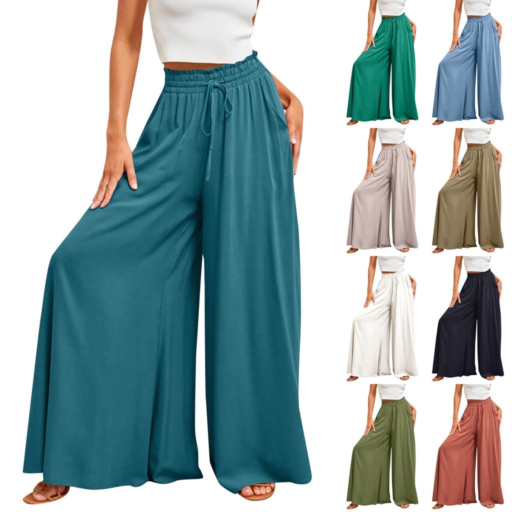 Весенние и летние повседневные широкие брюки, популярные свободные повседневные модные брюки для женщин