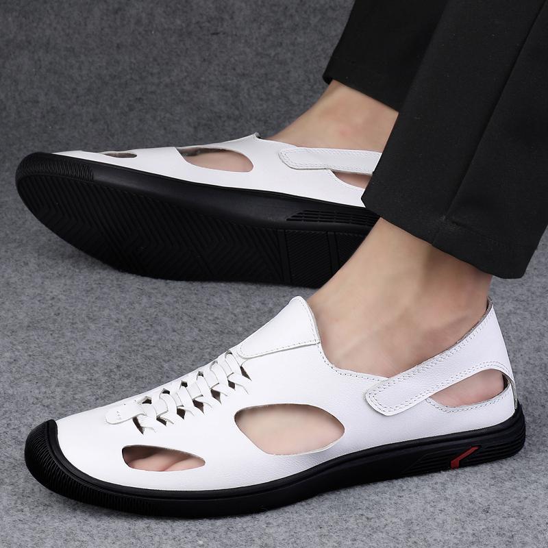 Genuine Leather Casual Shoes for Mens Comfort Korean Version Men Sandals 2024 Summer Outdoor Walking Sneakers Breathable Sandals