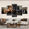 5 шт. набор две лошади холст картины современные постеры с животными и принты настенные художественные картины для гостиной домашний декор без рамки