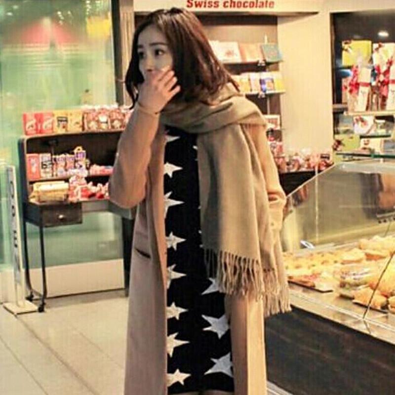 Camel Solid Color Scarf Autumn and Winter Warm Thickened Imitation Cashmere Shawl Dual-use Tassel Men's and Women's Couple Scarf Winter