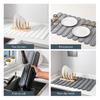 Foldable Diatomite Dish Drying Mat 24x16 Inch Quick Dry Absorbent Pad for Dishes Cups Non-Slip Kitchen Counter Protector