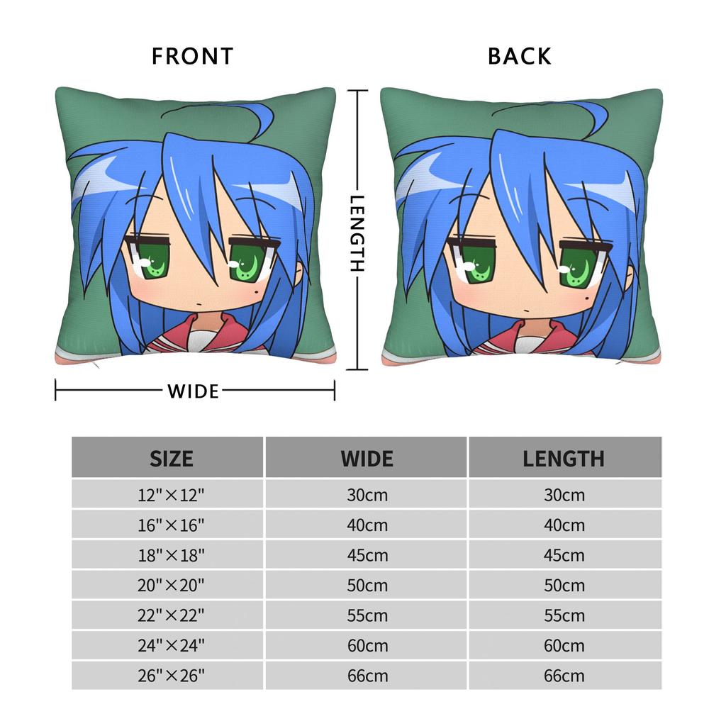 Konata Izumi L-Lucky S-Star Pillow Cover Retro Trendy Pillow Case For Sofa Couch Bed Living Room Graphic Cushion Cover Gift