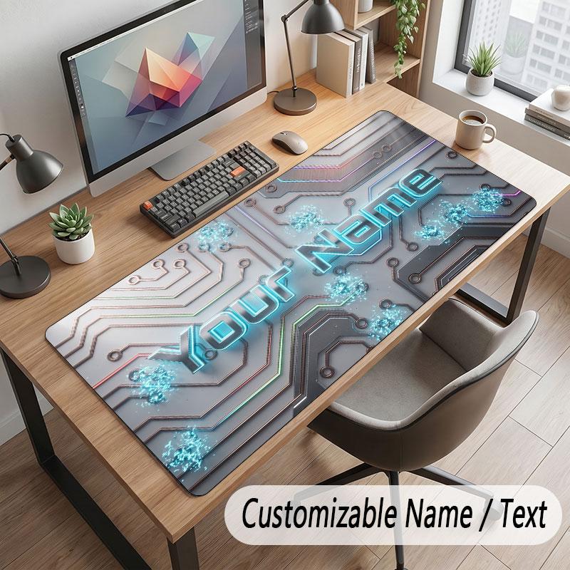 Городская Киберпанк Тема Индивидуальный Коврик для Мыши Персонализированная Печать Имя Текст Настольный Коврик Для Домашнего Офиса Стола Декор