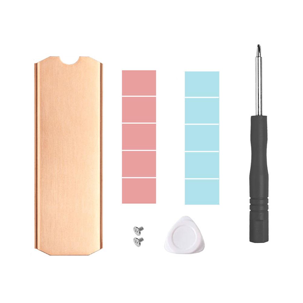 Hard Disk Heat Sink Copper Lightweight Solid State Disk Radiator 0.5mm 401W Antioxidant Set  for M.2 2242 2280 NVMe SSD