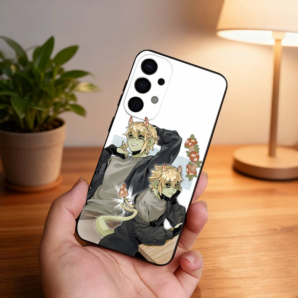 Чехол для телефона M-Mushroom Oasis Anime для Samsung S26,S25,S24,S21,S22,S23,S30,Ultra,S20,Plus,Fe,Lite,5G Черный