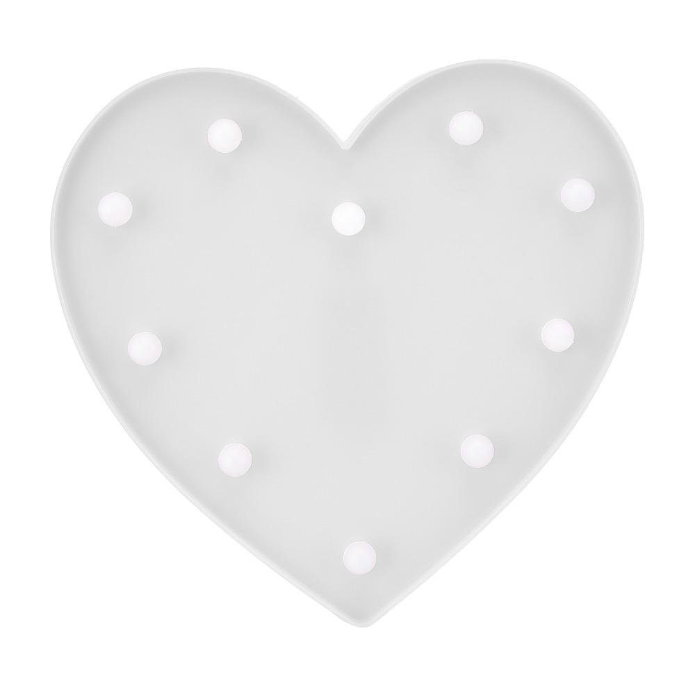 Heart Shaped Night Light 10 LEDs Wall Decor Light Portable LED Lamp  Home