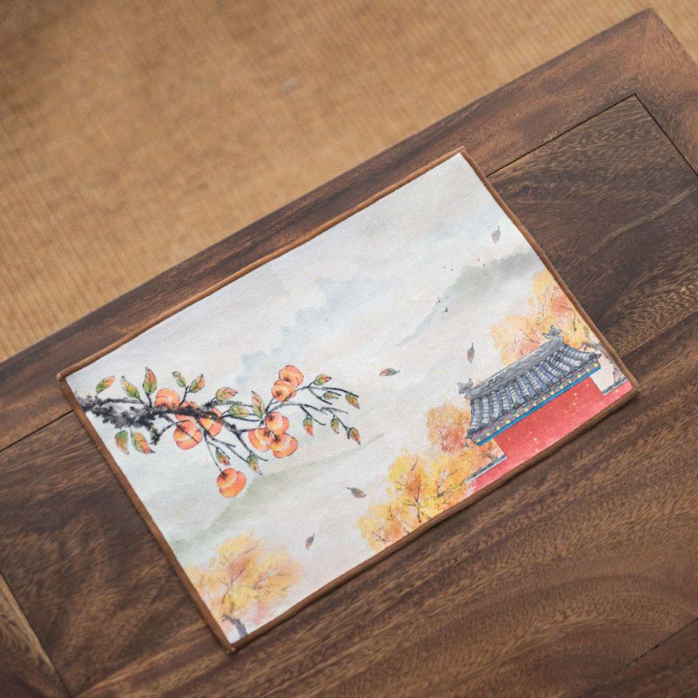 Thickened Chinese Painted Tea Towel Table Mat Tea Napkin Tea Art Tea Cloth  Cleaning Tool