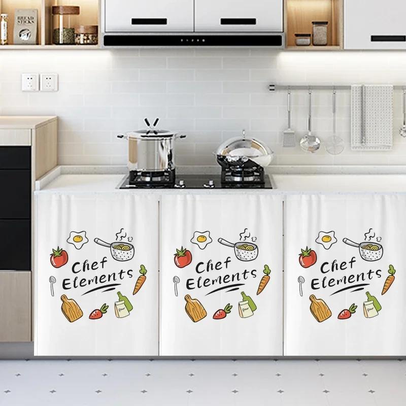 Cabinet Curtain for Kitchen Short Curtains Privacy Closet Cover Dust-Proof Under Sink Curtains for Small Kitchen Storage Room