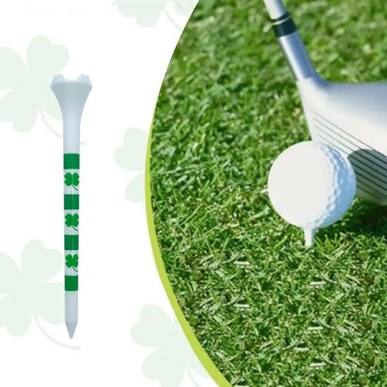 10 Pcs Plastic Golf Tees 3-1/4 Inch Four Leaf Clover Unbreakable Golf Tees To Minimize Friction Side Spin
