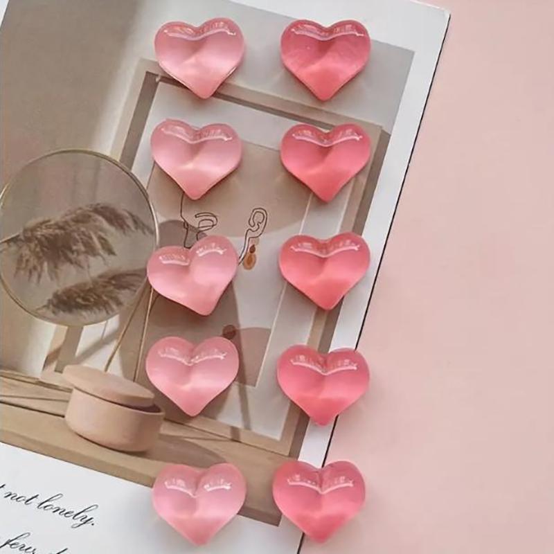 Набор из 6 магнитов на холодильник в форме сердца, прочный пластик, дизайн 'рябь воды', магнитная доска, картинка, аксессуары для холодильника