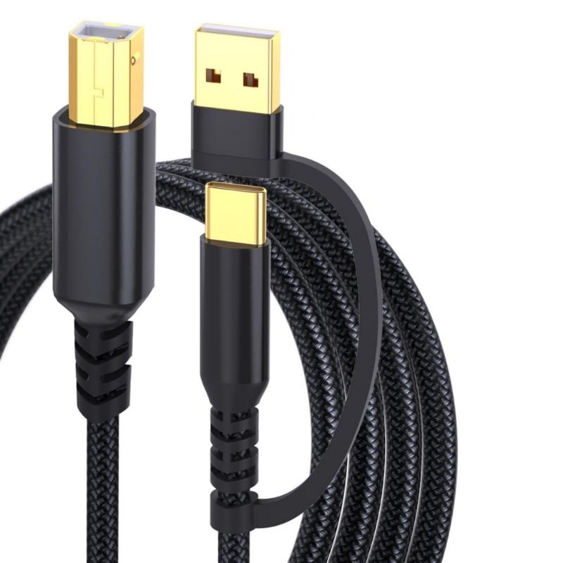 1м/2м/3,0м/5м USB Type C на USB B Кабель для передачи данных Простое подключение Принтеров Сканеров и Цифровых Пианино к Телефонам Планшетам