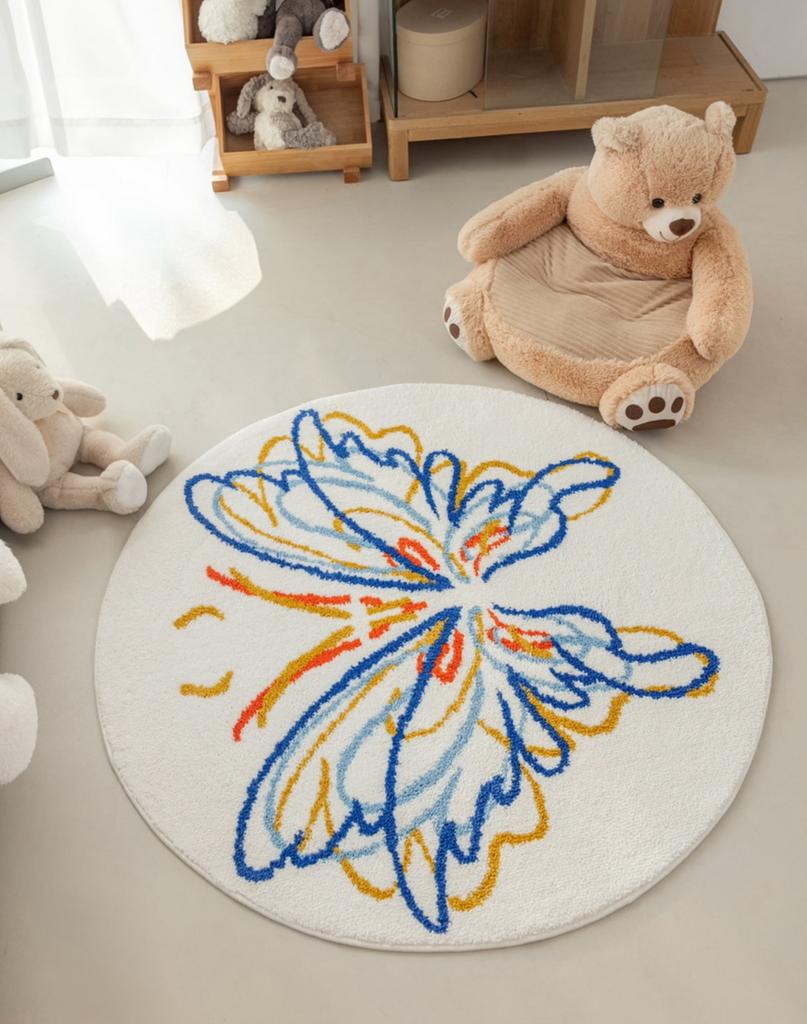 Современный стиль украшения гостиной круглый ковер утолщенный плюшевый прикроватный коврик ковры с мультяшным рисунком для спальни дома пушистый мягкий ковер