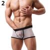 Men Shorts Elastic Waist Underwear Sexy Breathable Mesh See Through Briefs