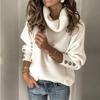 Women's Winter High Neck Knit Sweater Big Size Loose Pullover Knit Sweater