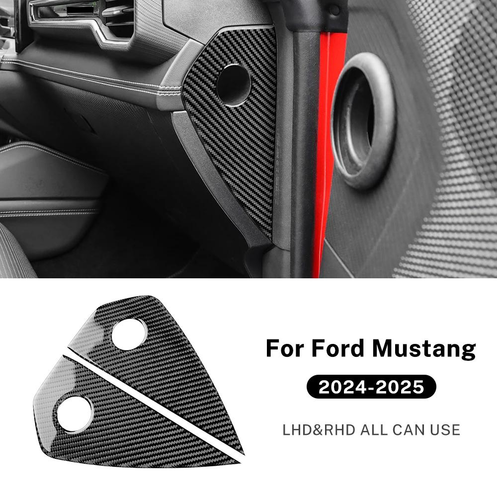 For Ford Mustang GT 2024 2025 Real Soft Carbon Fiber Sticker LHD RHD Car Instrument Side Panel Interior Trim Accessories