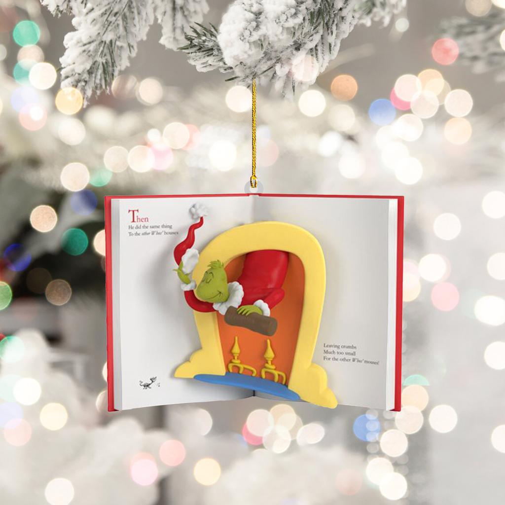 Украл рождественский кулон из смолы, украшение для рождественской елки, 1 шт., рождественское украшение, как украл Рождество с настоящим рождественским орнаментом