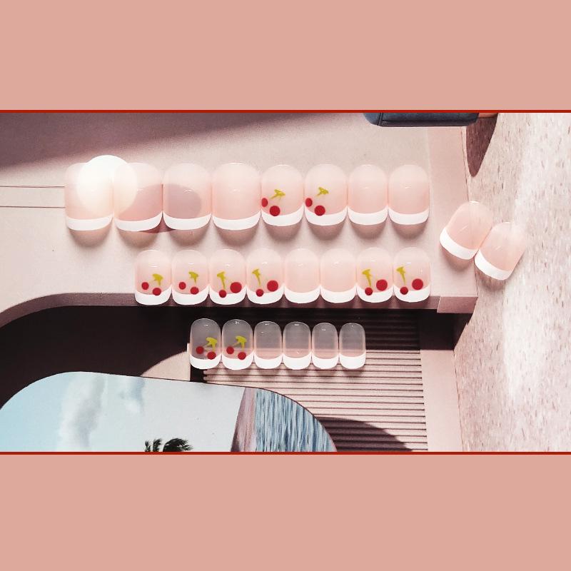 Наклейки для французского нейл-арта Cherry Snow Top - милые детали нейл-арта