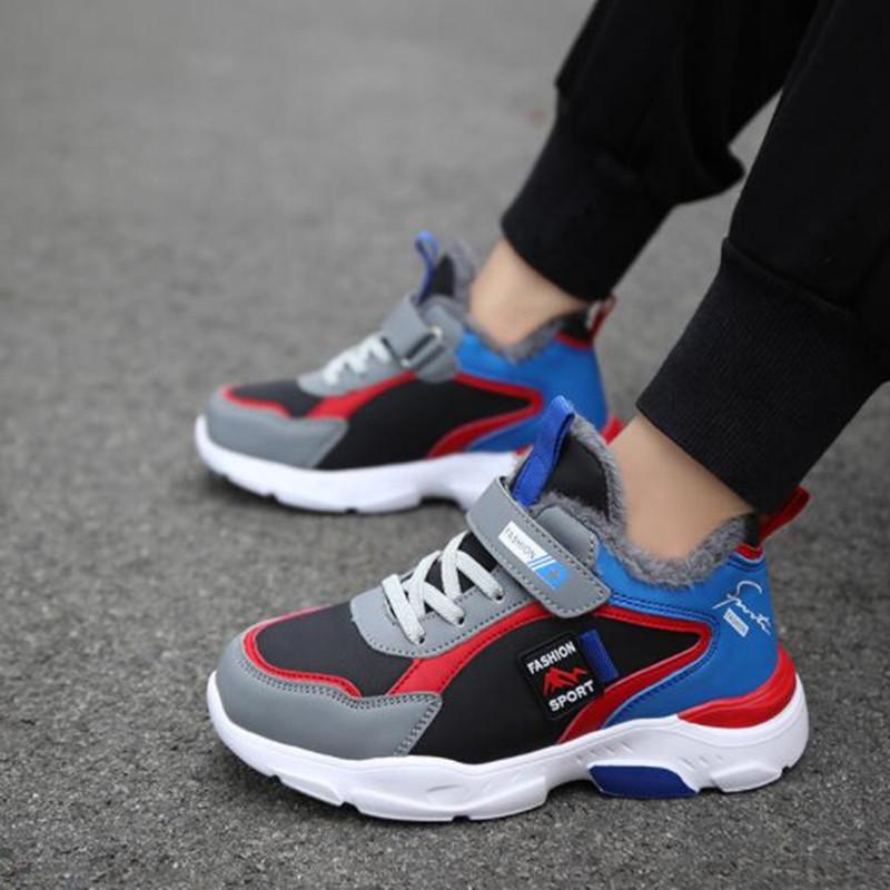 Детские зимние сапоги, зимние непромокаемые хлопковые ботинки, теплая обувь для мальчиков и девочек, детские кроссовки