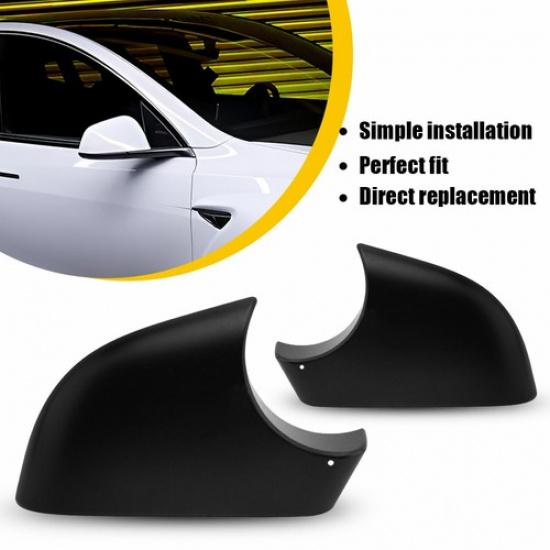 Left+Right Side For Tesla Model y Door Wing Mirror Cover Lower Holder Black