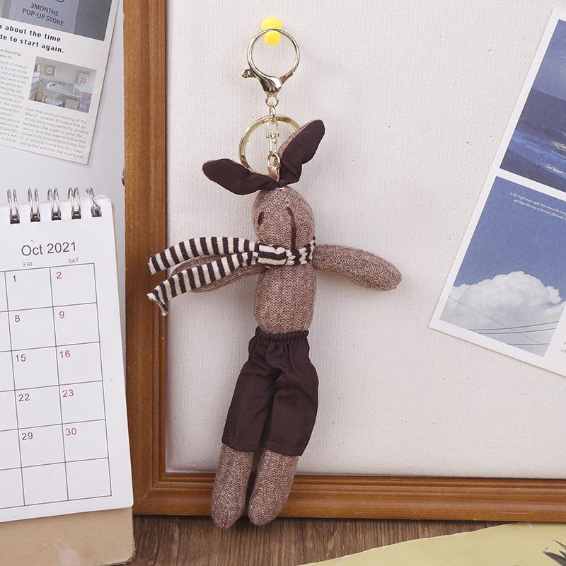 Подвеска с мультяшным брелоком для детей, тканевый брелок в корейском стиле, сумка-подвеска, украшение в виде леди-кролика, брелки для девочек, автомобильные аксессуары