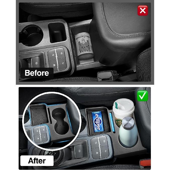 Держатель для чашки на центральной консоли Karltys для Ford Maverick 2022 2023 2024, аксессуары, лоток-органайзер для центральной консоли Maverick со вставкой для подстаканника,