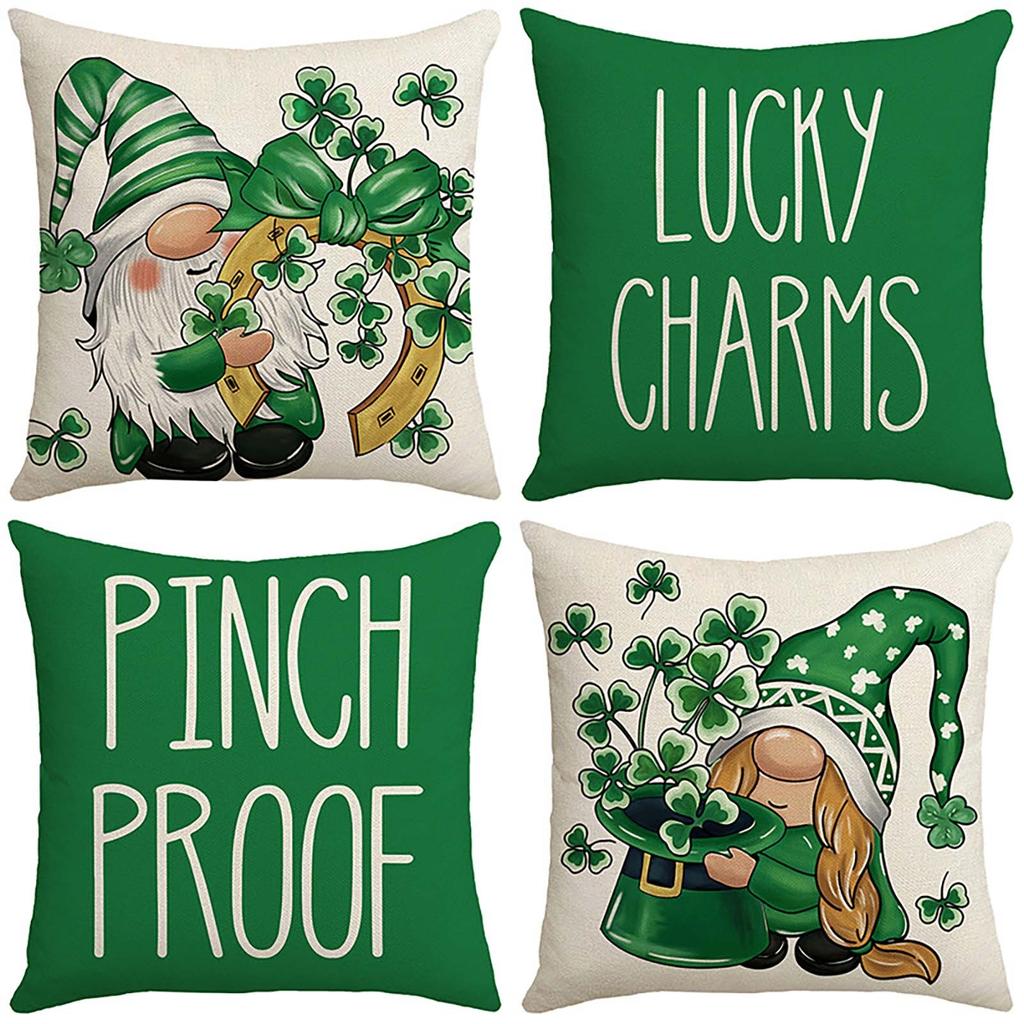 Улица. Подушка ко Дню Святого Патрика Зеленая наволочка для дивана с украшением на талию