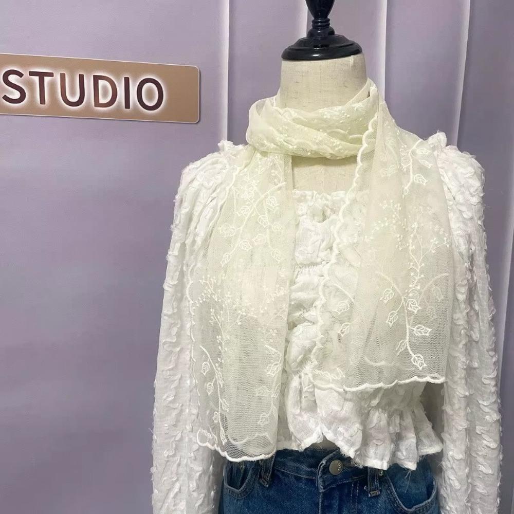 Retro Summer Sunscreen Shawl Elegant Female Headscarf Versatile Silk Headband