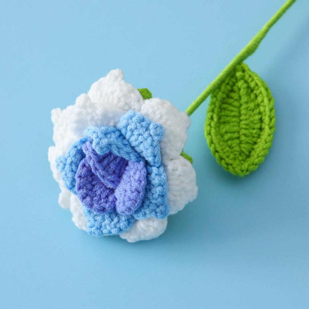 DIY Crochet Rose Flower Photo Props Romantic Knitting Flowers Anniversary