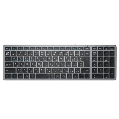 Беспроводная клавиатура iClever, Bluetooth и 2,4G Wireless, Тонкая, Перезаряжаемая, Type-C, Тихая, Ножничный механизм, Японская раскладка JIS, Компактная, Двухрежимная, Легкая