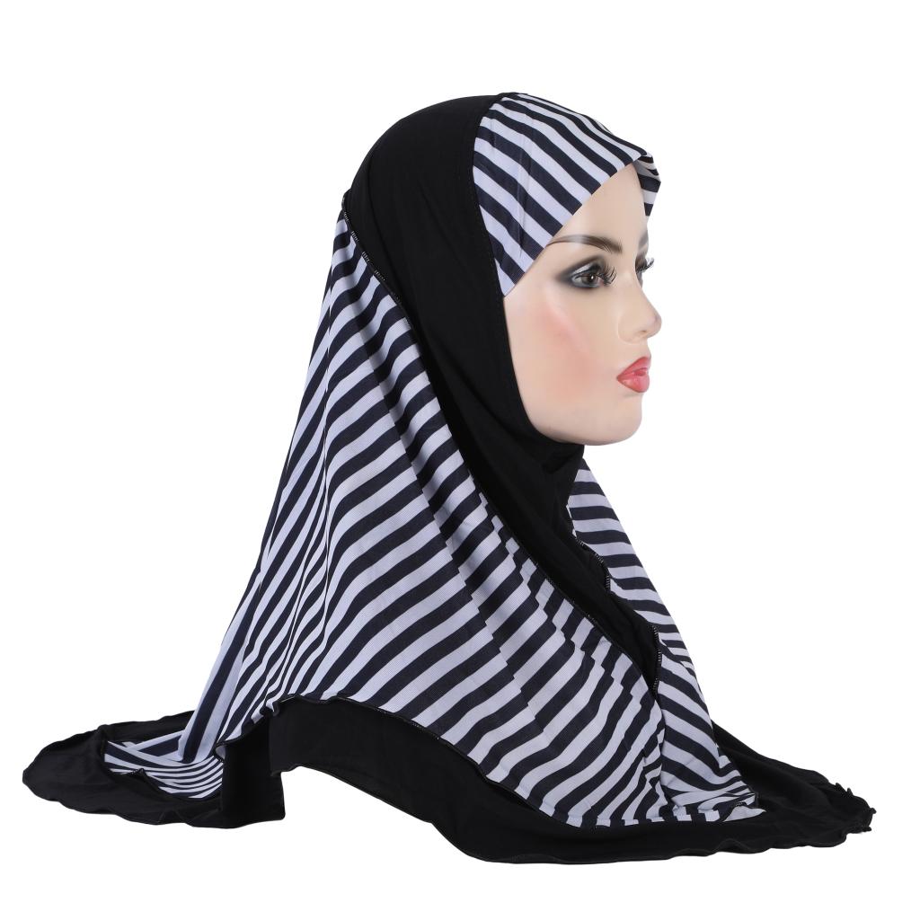 H323 Adults Medium Size 70*60cm Pray Hijab Muslim Hijabi Scarf Islamic Headscarf Hat Amira Pull On Headwrap