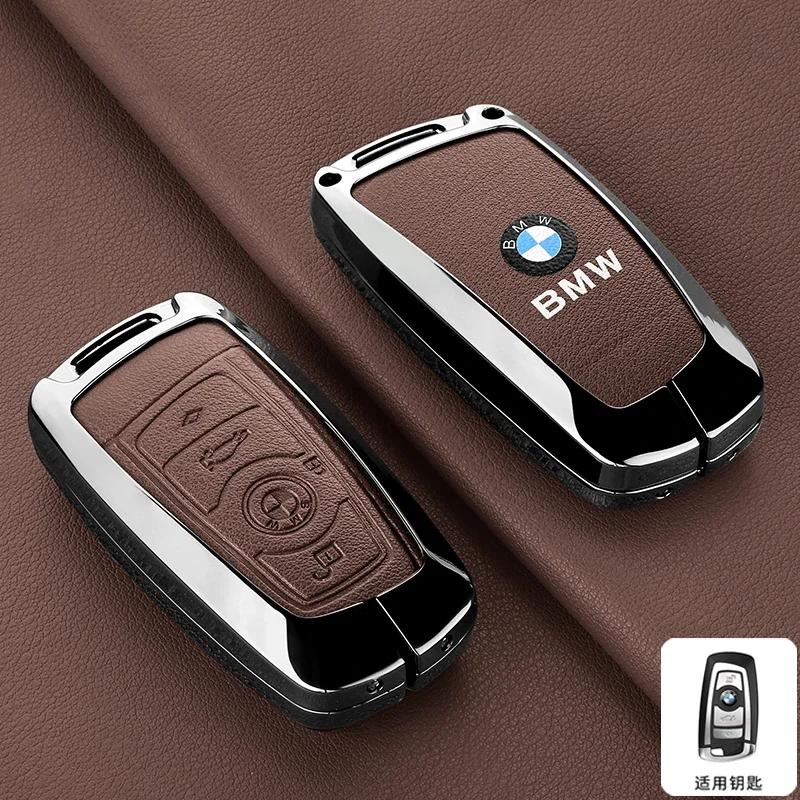 LJFJN1 Car Sticker Leather For BMW 1 3 5 7 Series X1 X3 X4 X5 F10 F15 F16 F20 F30 F18 F25 M3 M4 E34 Car Smart Remote Key Case Cover Pro