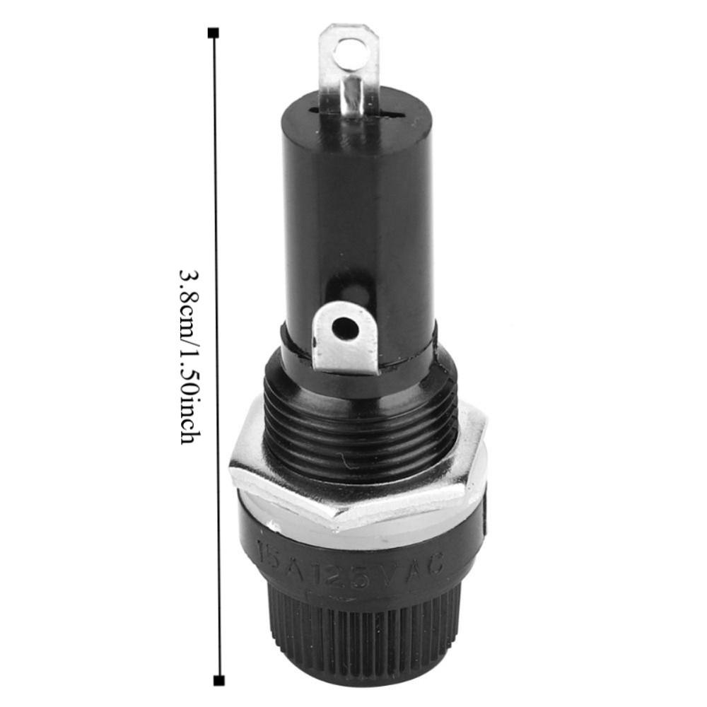 10PCS Sturdy 6*30 Screw Cap Panel Mounted Holder 10A Black Electrical Screw Holder 250V Flat Tube Type Fusehold Car DIY Projects