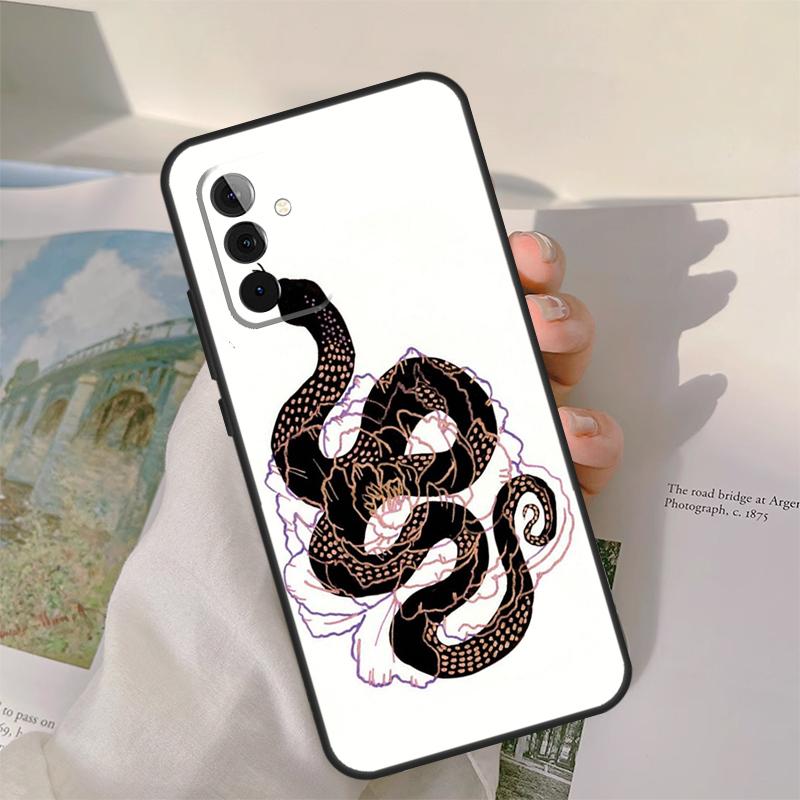 Чехол-цветок змеи для Samsung Galaxy A52 A32 A12 A22 A16 A26 A36 A56 A06 A55 A35 A15 A54 A34 A14 A13 A53