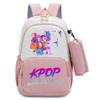 KPOP Нейлоновый Комплект из Двух Частей Школьный Рюкзак для Учеников с Мультяшным Принтом и Пеналом