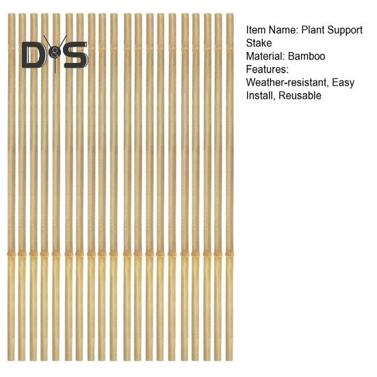 20 шт. бамбуковых опор для растений, многоразовые садовые опоры, натуральные бамбуковые палочки, опорные столбы для орхидей, томатов, овощей, вьющихся растений