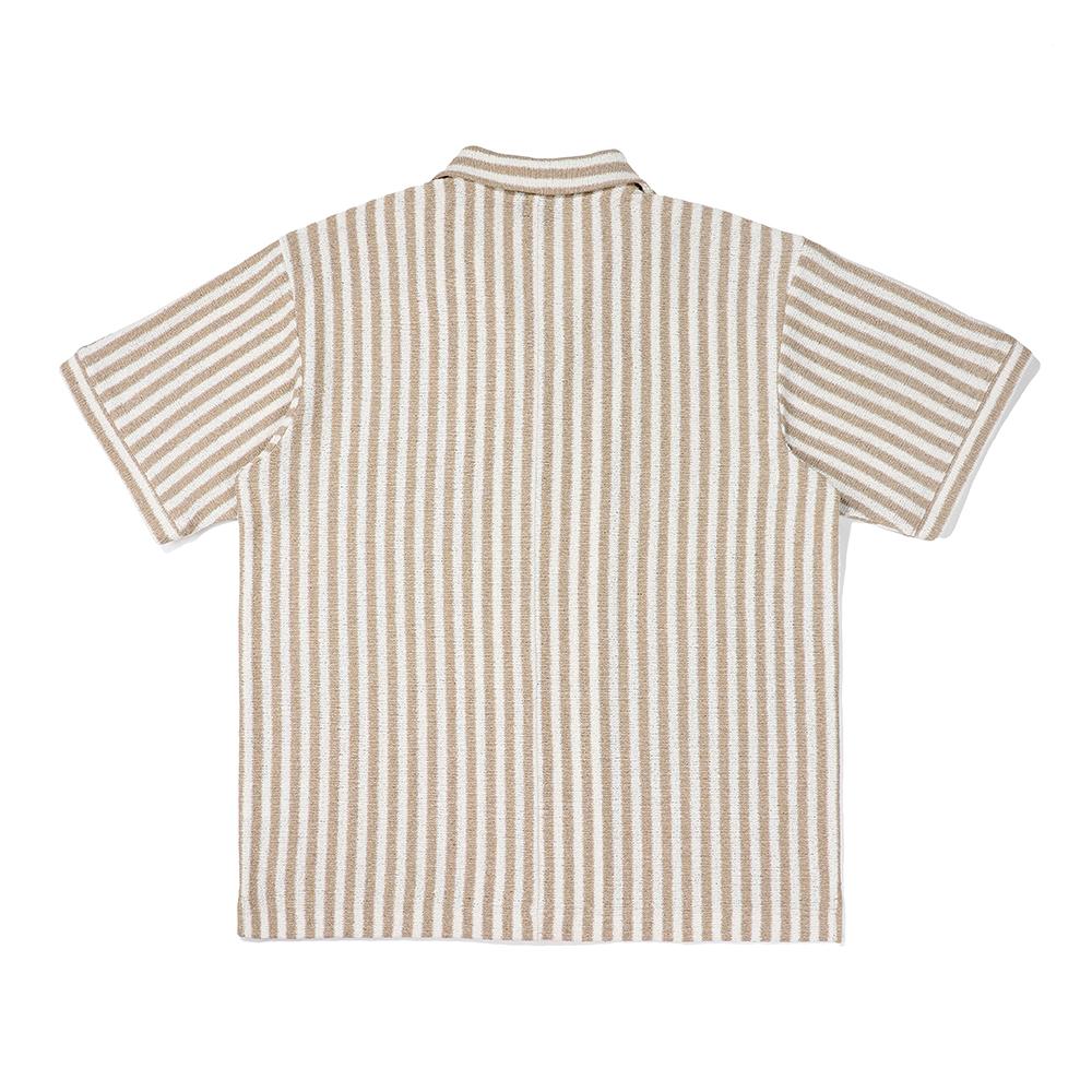 MALBON GOLF Striped Button-Up Sweater Beige (Man)